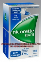 Bỏ thuốc lá Nicorette icy mint sugar free GUM 4 mg 105 viên